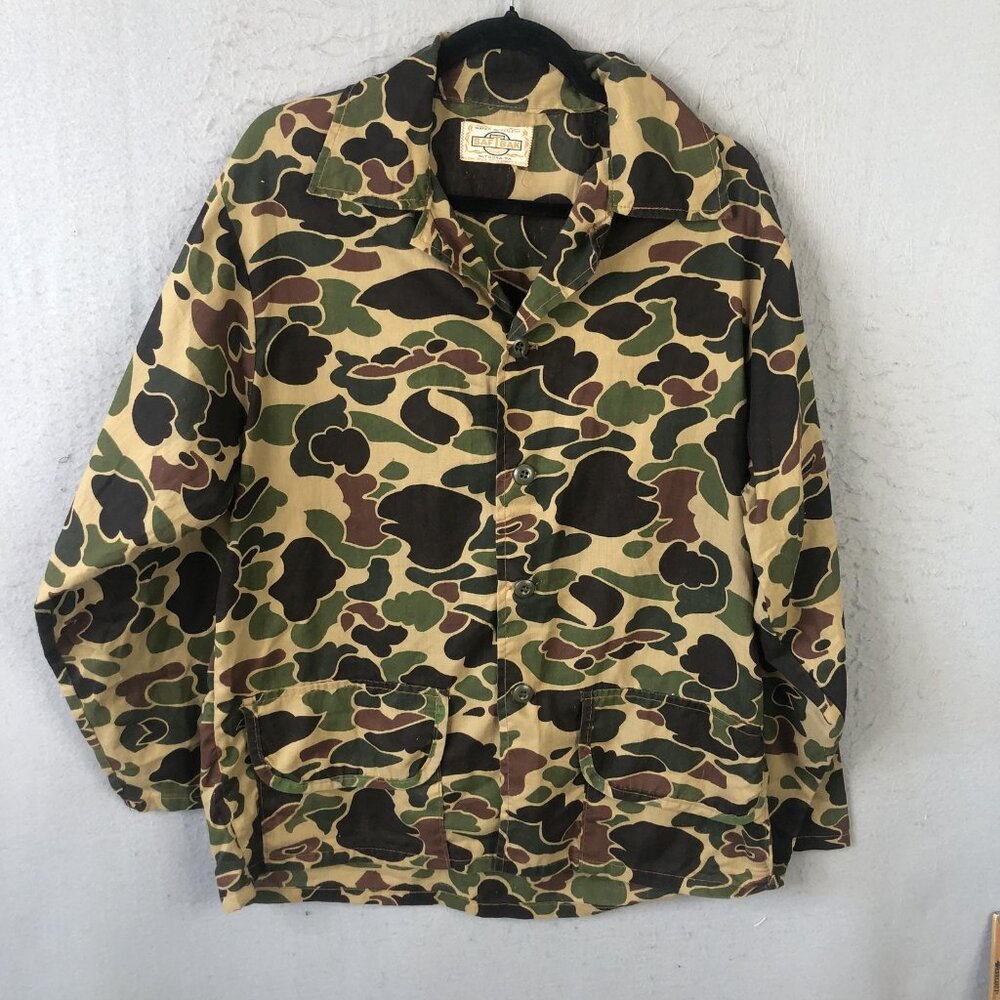 Vintage Saftbak Hunting Jacket Mens Large Duck Camo Water Repellent Field 60s
